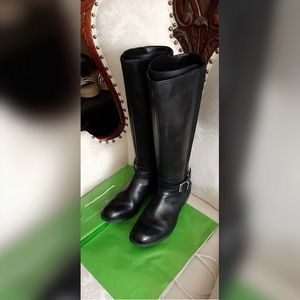 Black leather Rider Style Boots, EUC
